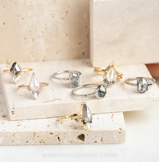 2.19 Carat Salt and Pepper Oval Diamond Engagement Ring, Nova Setting, Platinum