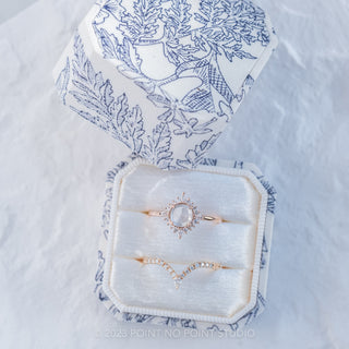 1.42 Carat Icy Grey Diamond Engagement Ring, Cosette Setting, 14k Rose Gold