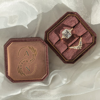 Engraved Double Slot Ring Boxes