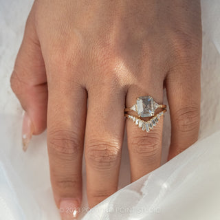 salt and pepper emerald diamond ring