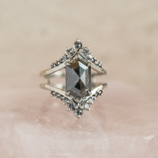 black hexagon diamond ring