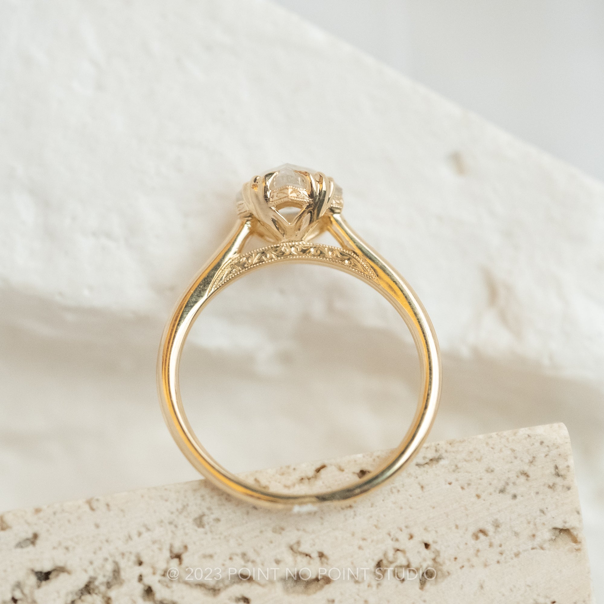 Custom Vintage-Inspired Diamond Bezel Wedding Ring | Brilliant Earth