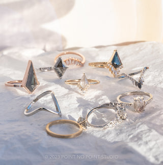 4 Carat Black Kite Diamond Engagement Ring, Ombre Bezel Jules Setting, 14K Rose Gold