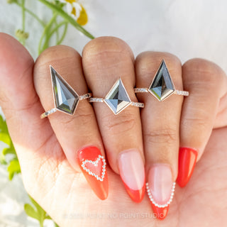 Geometric diamond engagement ring