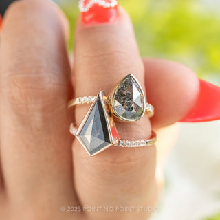 Salt and pepper diamond engagement ring