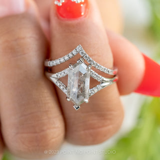 salt and pepper hexagon diamond ring