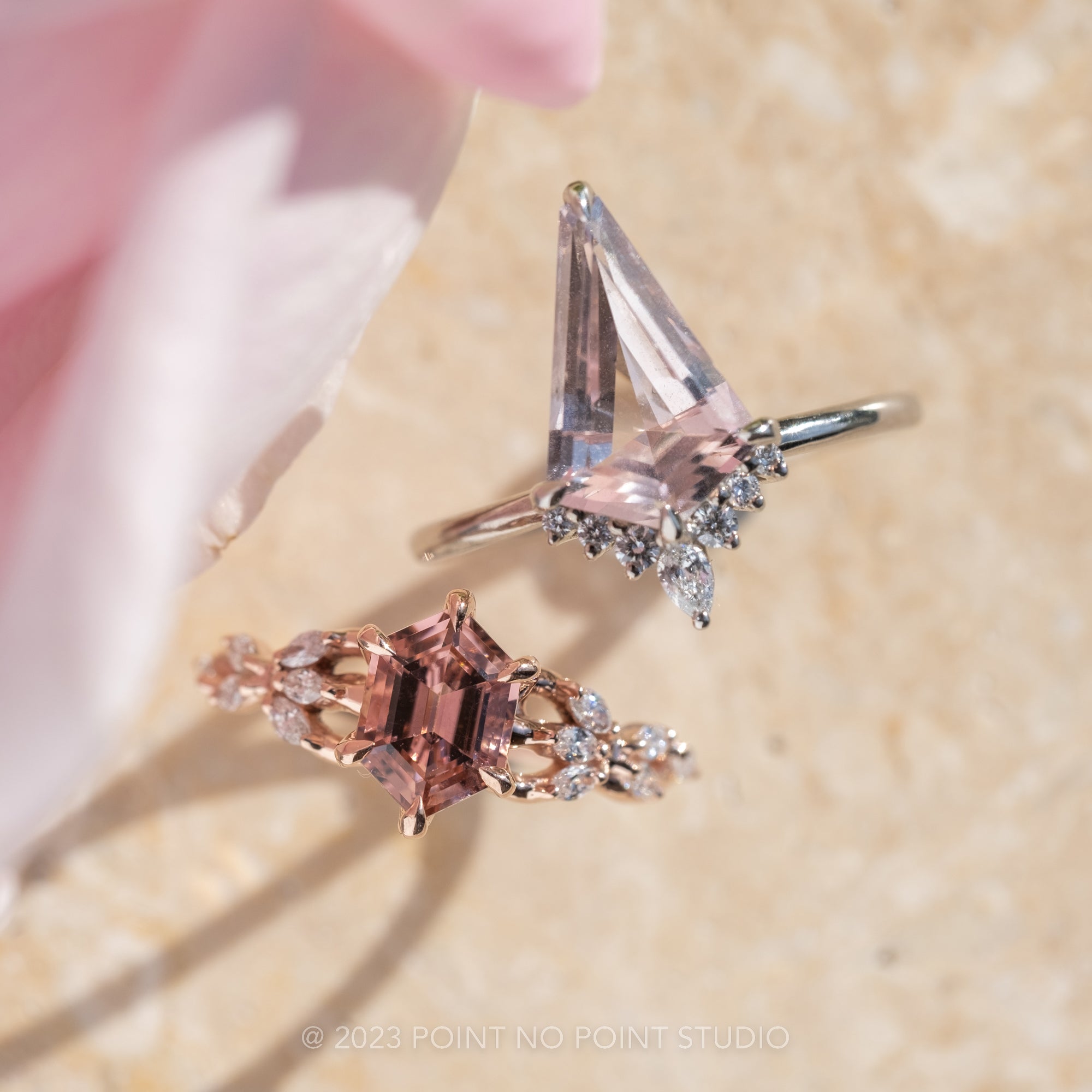 Pink Tourmaline and Diamonds Engagement Ring