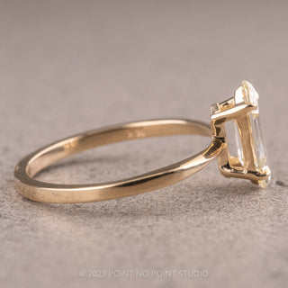 1.05 Carat Clear Hexagon Diamond Engagement Ring, Jane Setting, 14K Yellow Gold