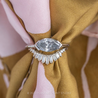 1.42 Carat Salt and Pepper Marquise Diamond Engagement Ring, Shay Setting, Platinum