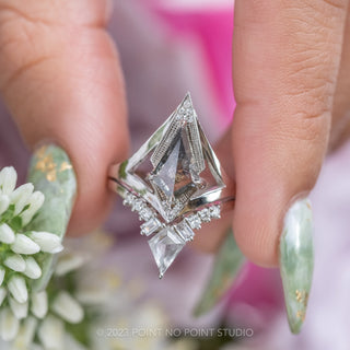 1.18 Carat Salt and Pepper Kite Diamond Engagement Ring, Arwen Setting, Platinum