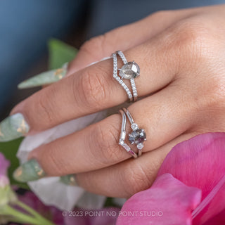1.29 Carat Salt and Pepper Pear Diamond Engagement Ring, Jules Setting, Platinum