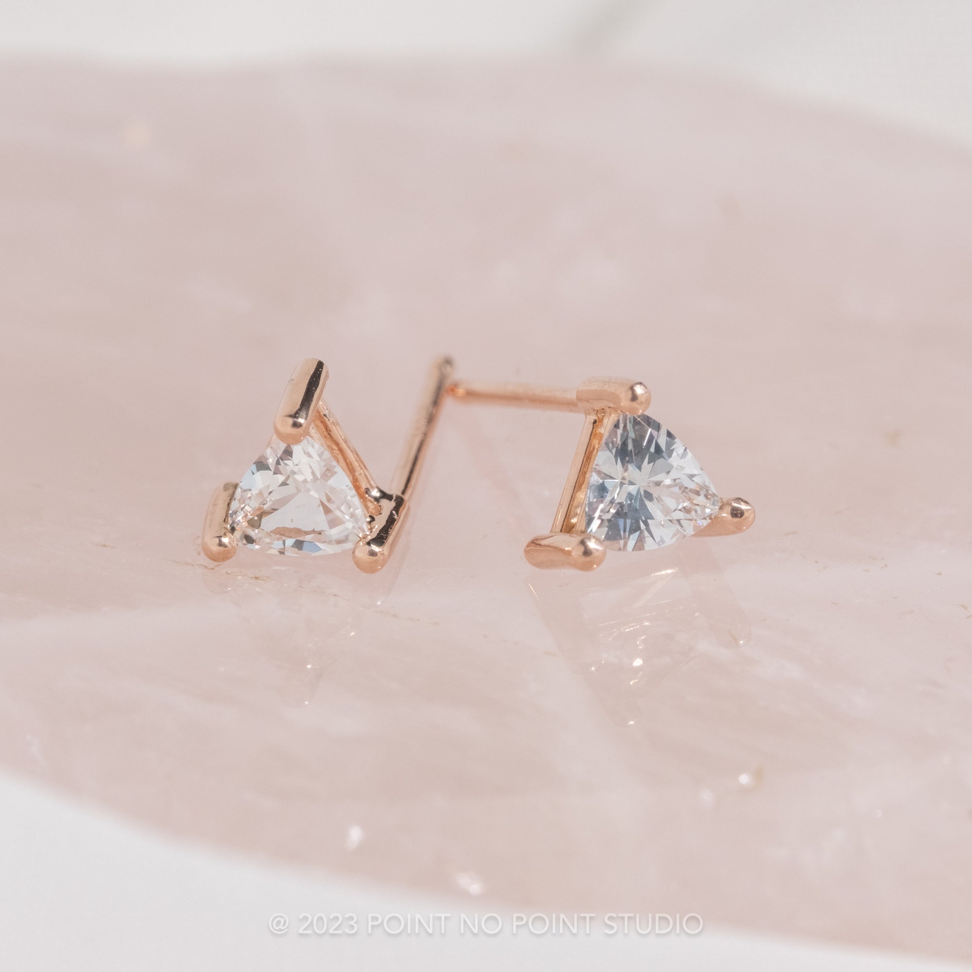 Raquel Triangle Stud Earrings in Sterling Silver - Theo Grace Raquel Triangle Stud Earrings in Sterling Silver - Theo Grace