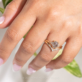 1.25 Carat Salt and Pepper Pear Diamond Engagement Ring, Quinn Setting, 14K Yellow Gold