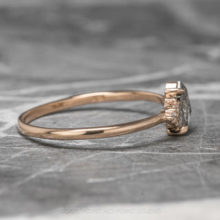 .84 Carat Salt and Pepper Pear Diamond Engagement Ring, Quinn Setting, 14K Rose Gold