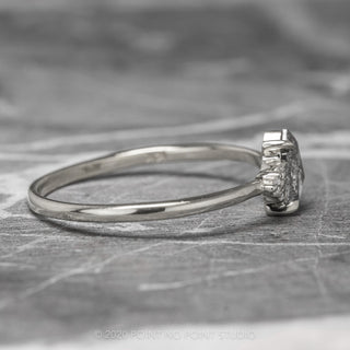 .84 Carat Salt and Pepper Pear Diamond Engagement Ring, Quinn Setting, 14K White Gold