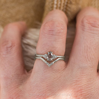 .84ct Salt & Pepper Pear Diamond Engagement Ring, Quinn Setting, 14K White Gold