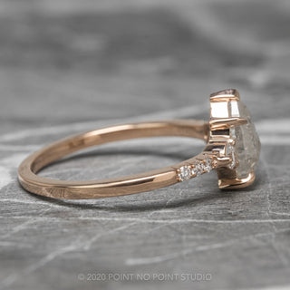 1.53 Carat Icy White Pear Diamond Engagement Ring, Eliza Setting, 14K Rose Gold