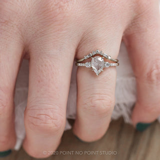 1.53tcw Icy White Pear Diamond Engagement Ring, Eliza Setting, Platinum
