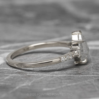 1.53tcw Icy White Pear Diamond Engagement Ring, Eliza Setting, Platinum