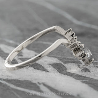 Salt & Pepper Marquise & Baguette Diamond Wedding Ring, Athena Setting, Platinum