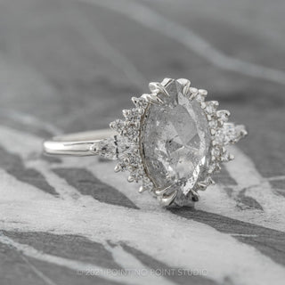 1.86 Carat Salt and Pepper Marquise Diamond Engagement Ring, Olivia Setting, Platinum