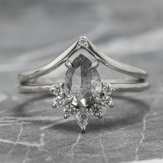  salt and pepper pear diamond engagement ring