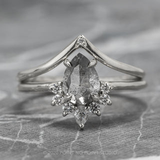   salt and pepper pear diamond engagement ring