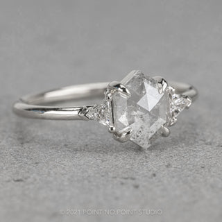 1.25 Carat Icy White Hexagon Diamond Engagement Ring, Zoe Setting, Platinum