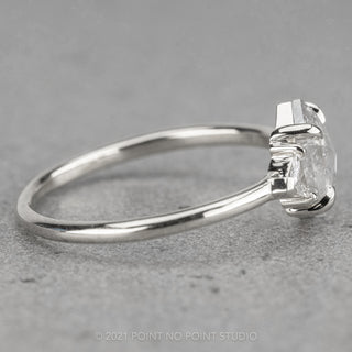 1.25 Carat Icy White Hexagon Diamond Engagement Ring, Zoe Setting, 14K White Gold