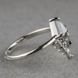 1.49 Carat Salt and Pepper Geometric Diamond Engagement Ring, Ava Setting, 14K White Gold