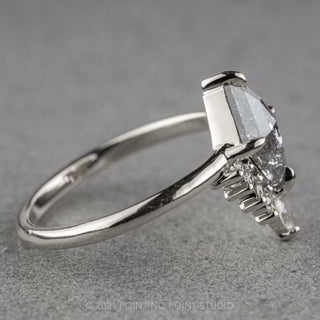 1.49 Carat Salt and Pepper Geometric Diamond Engagement Ring, Ava Setting, Platinum
