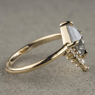 1.49 Carat Salt and Pepper Geometric Diamond Engagement Ring, Ava Setting, 14K Yellow Gold