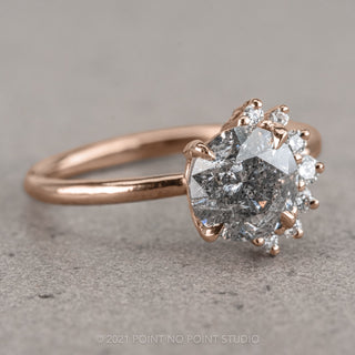 salt and pepper round diamond engagement ring