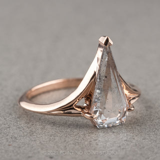 1.29 Carat Salt and Pepper Geometric Diamond Engagement Ring, Charlize Setting, 14K Rose Gold