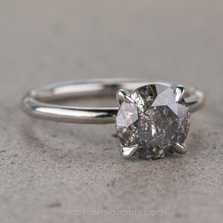 2.48 Carat Salt and Pepper Diamond Engagement Ring, Tulip Jane Setting, Platinum