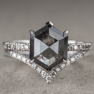 Black Speckled Hexagon Diamond Ring