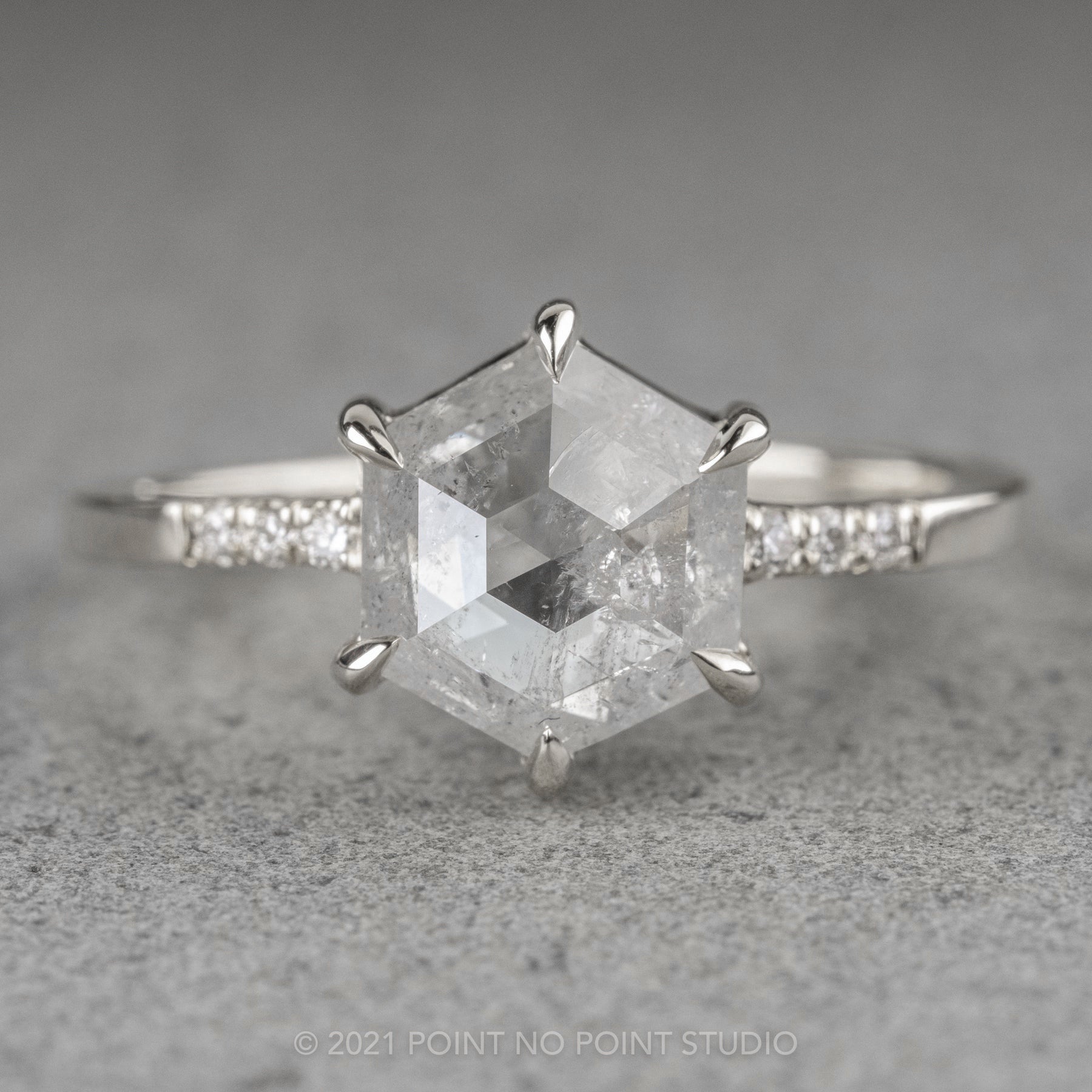 Hexagon cut diamond ring Outlet