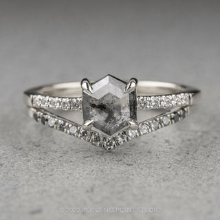 Salt & Pepper Hexagon Diamond Ring