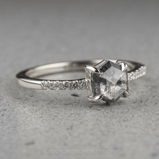 Salt & Pepper Hexagon Diamond Ring