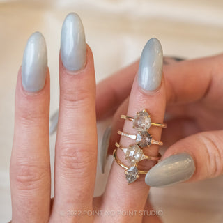 1.38 Carat Salt and Pepper Hexagon Diamond Engagement Ring, Eliza Setting, 14K Rose Gold