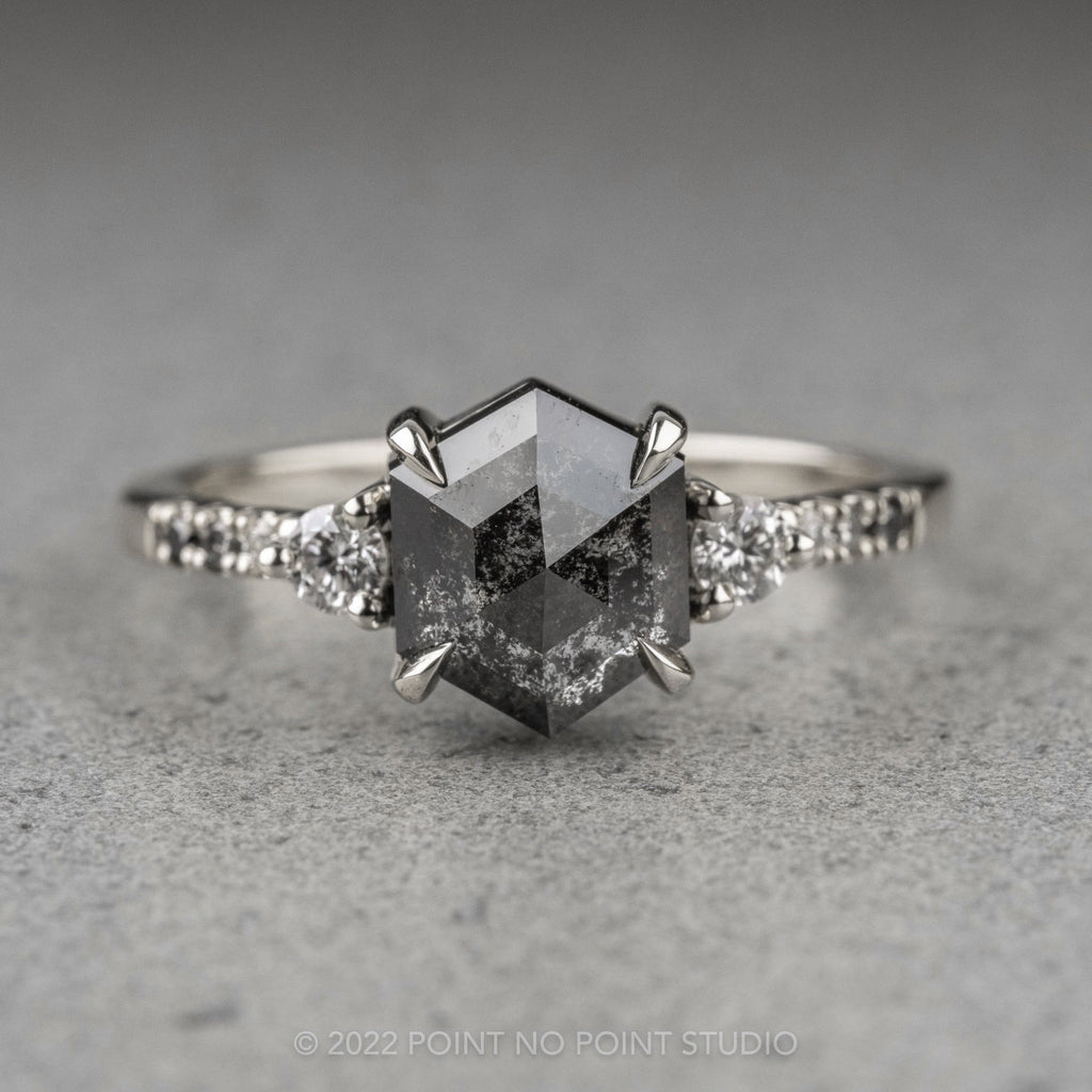 Black Diamond Engagement Ring, Point No Point Studio