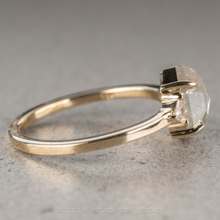1.49 Carat Icy White Hexagon Diamond Engagement Ring, Zoe Setting, 14K Yellow Gold