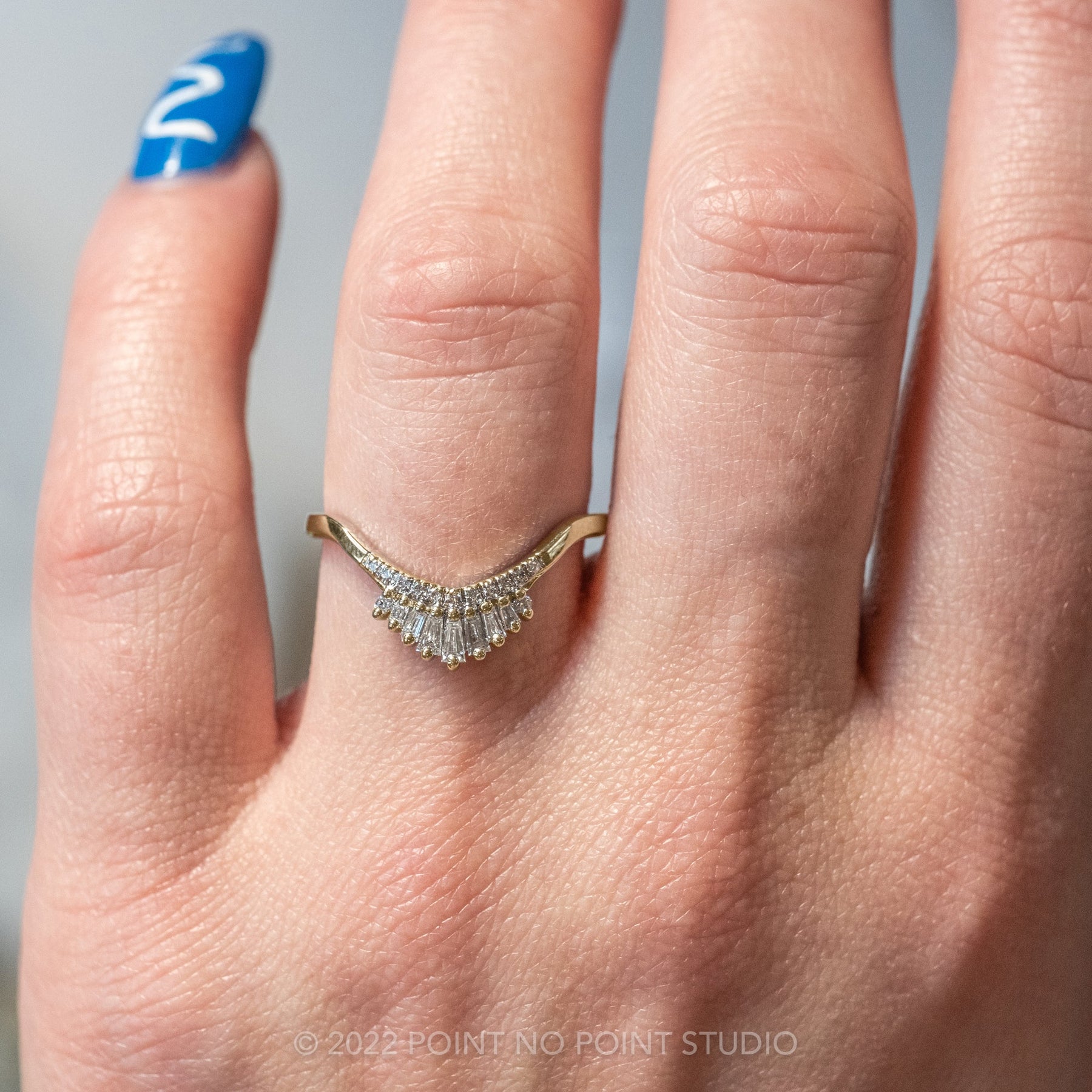 Baguette Diamond Wedding Band, Point No Point Studio