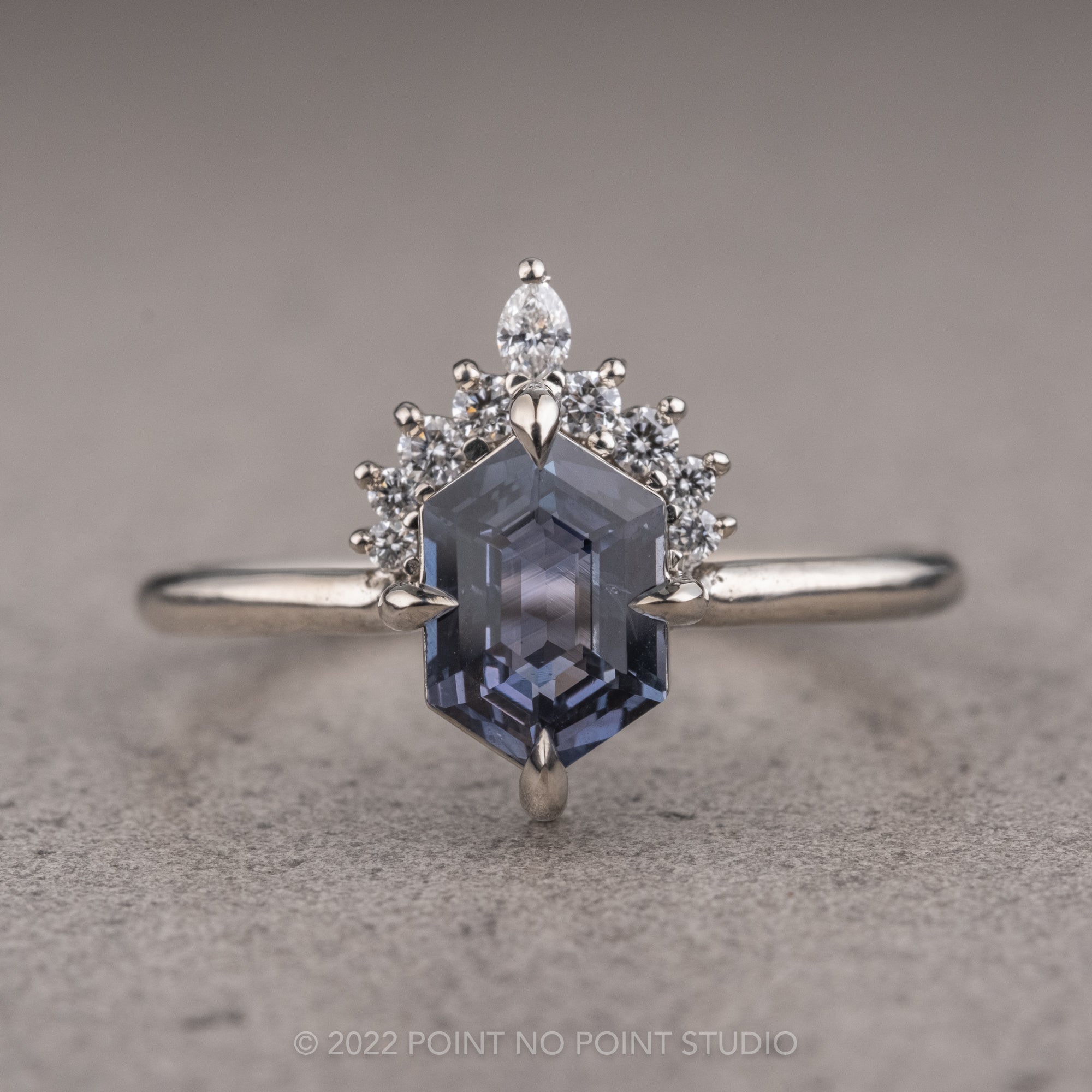 Blue Sapphire Engagement Ring, Point No Point Studio