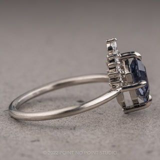 1.33 Carat Blue Hexagon Sapphire Engagement Ring, Ava Setting, 14k White Gold