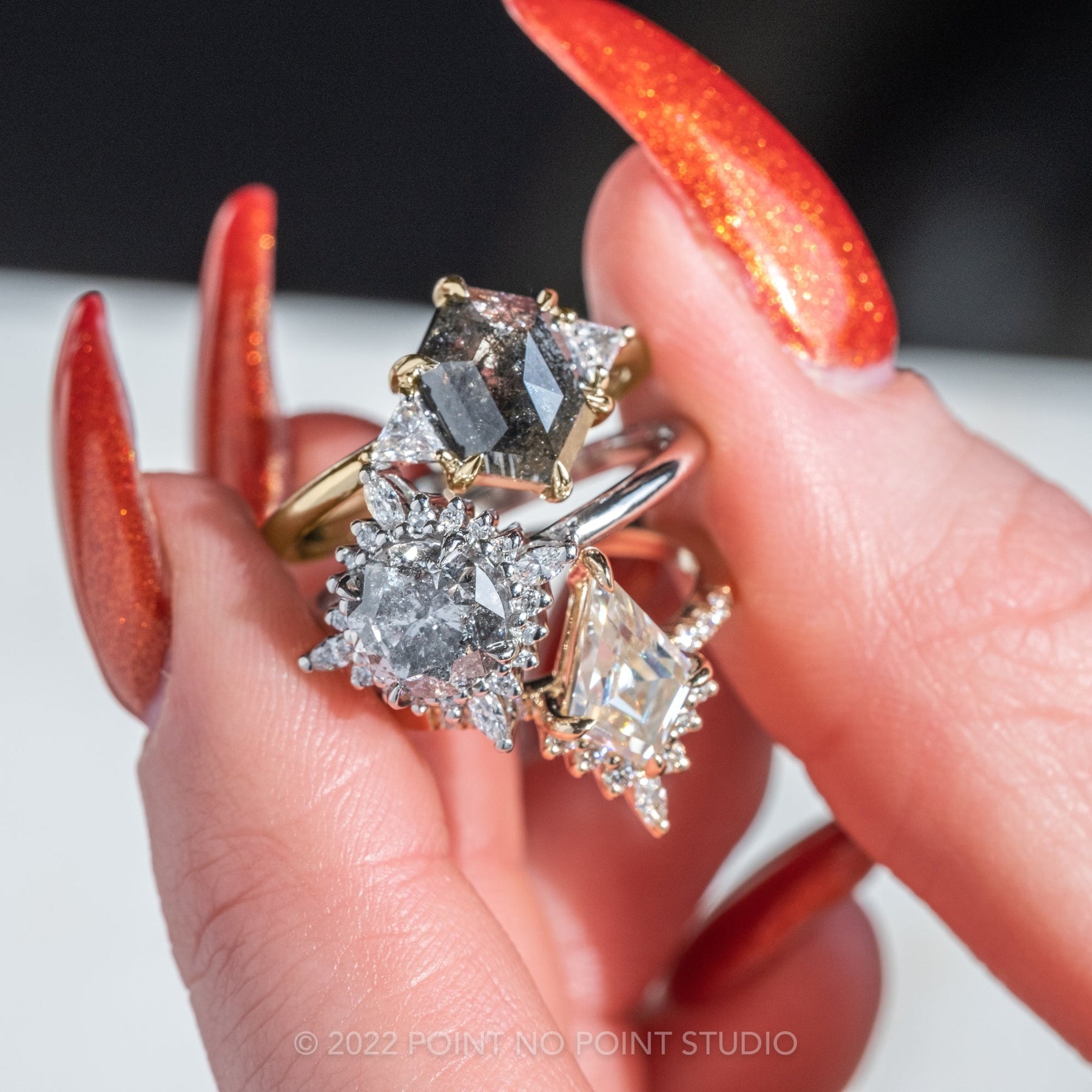 Black Diamond Engagement Ring, Point No Point Studio 3