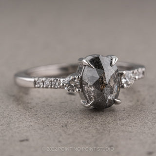 Salt & Pepper Oval Diamond Ring