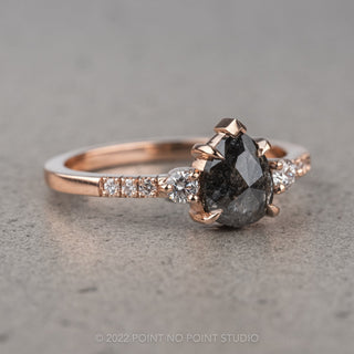 Black Pear Diamond Ring 