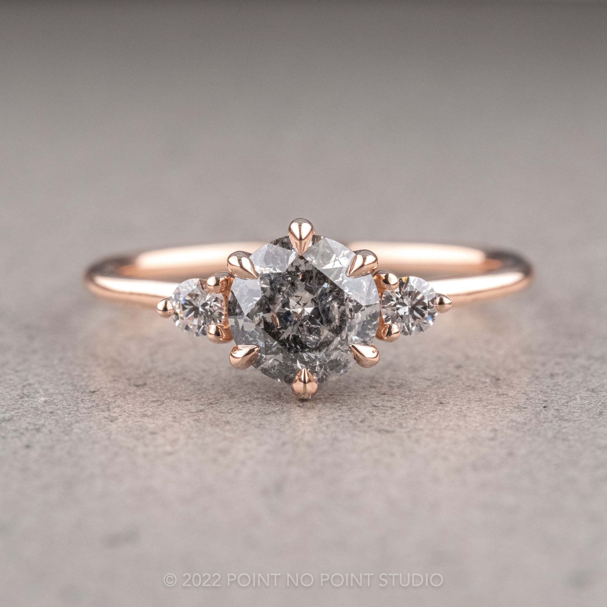 Salt and pepper diamond rose gold engagement rings Clearance