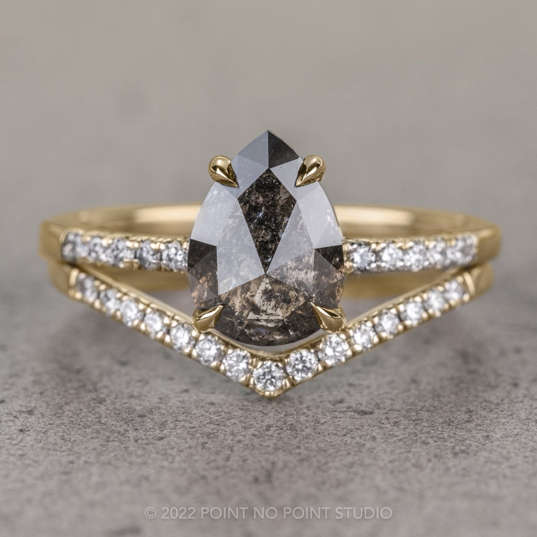 Salt And Pepper Diamond Pear Shape Pear Shaped Salt And Pepper